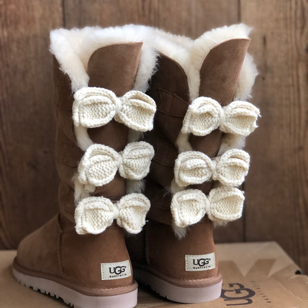 Ugg Australia tall bailey knit bow women boots - Picture 2 of 8